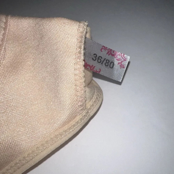 Glamorette Beige Floral Snap Button Front Closure Lingerie Wire Free Bra Size 36 - Picture 5 of 5